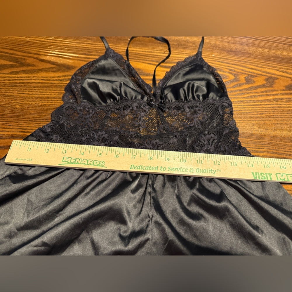 Forever 21 Black Lace Satin Lingerie Romper Teddy Sleepwear Women’s Size Small - Picture 15 of 15